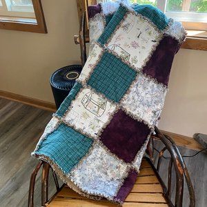 Large (66x73)  Cozy Handmade Rag Quilt Made with 3 Layers of 100% Cotton Flannel